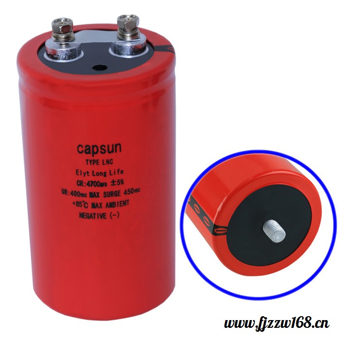 老品牌专业定制400v4700uf红色螺栓电容器航空航天 舰艇船舶专用图2