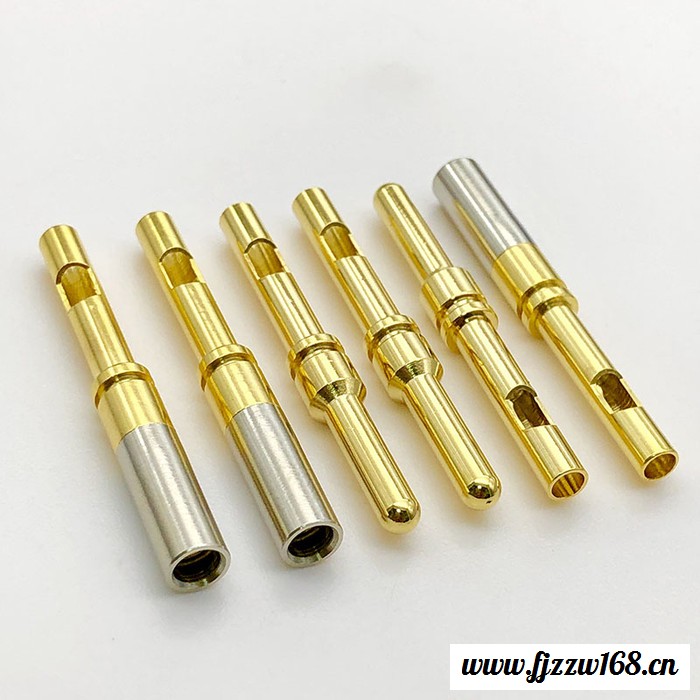 定制汽车连接器公母铜针 大电流航空插针 磷铜镀金带钢套插孔图4