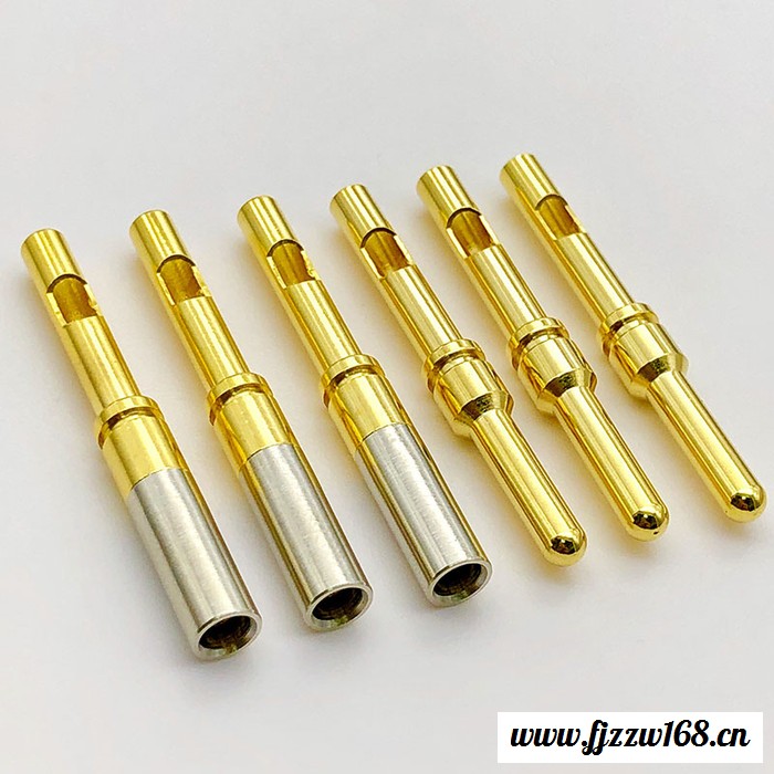 定制汽车连接器公母铜针 大电流航空插针 磷铜镀金带钢套插孔图5