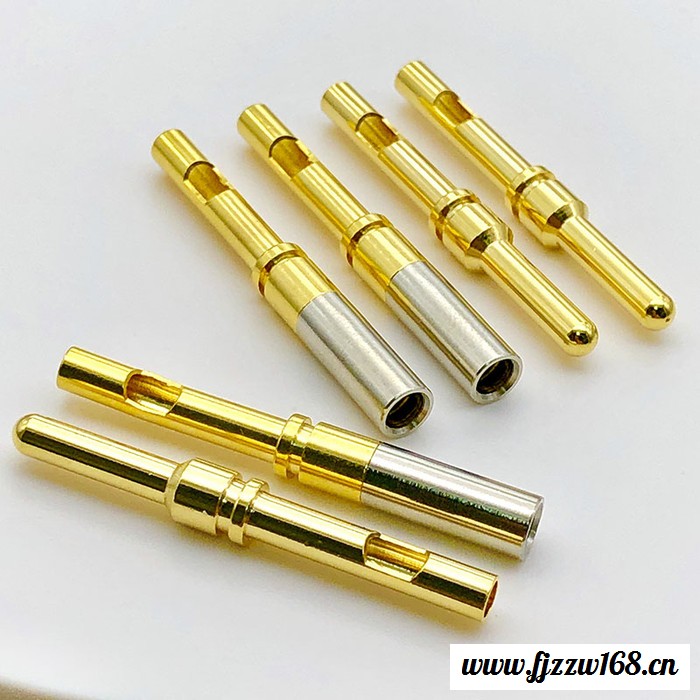 定制汽车连接器公母铜针 大电流航空插针 磷铜镀金带钢套插孔图3