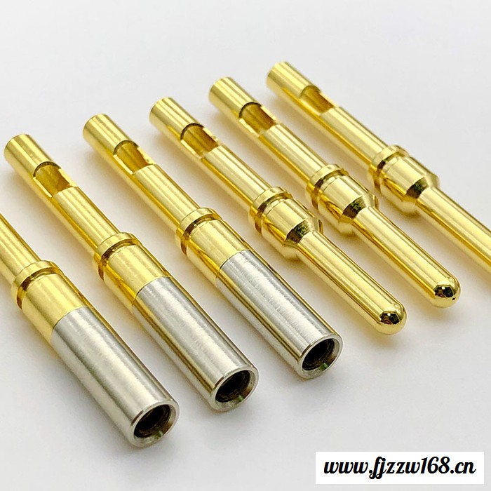 定制汽车连接器公母铜针 大电流航空插针 磷铜镀金带钢套插孔图2