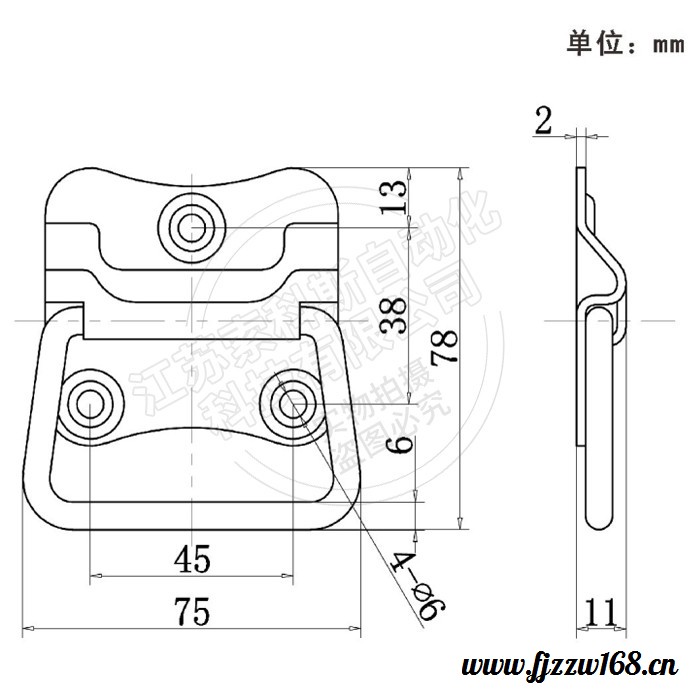 索科斯SBL30900M 不锈钢活动拉手加厚重型工业箱把手酒店船舶航空箱环樟木箱提手折叠拉手铁皮箱提手铁提手图2