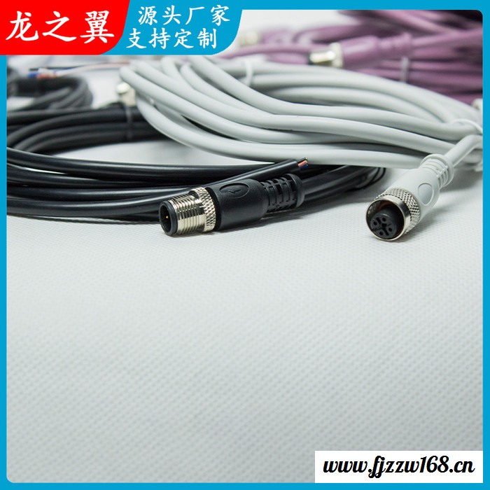 龙之翼 5芯M12航空公母头 M12防水接头线M12连接器插头4芯-12芯开关传感器线电感式传感器线图2