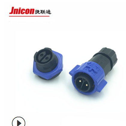 Jnicon厂家 M19系列防水航空插头 20A蓝色款阻燃接头 IP67防水图2