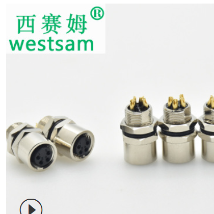 深圳厂家直销防水航空插头小型传感器M8-4孔板式安装法兰母座图3