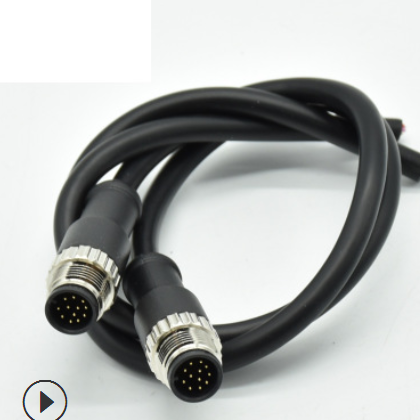 信号插头 M12-12芯母座防水m12连接器 开孔M12*1.0防水航空连接器图2