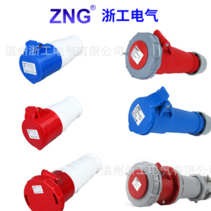 防水航空插座16A/32A/63A/125A3芯4芯5孔220v380v明装工业插座图3