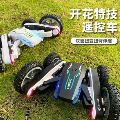 外贸双面开花电动遥控车rc特技高速变形旋转翻滚越野儿童跨境玩具图2