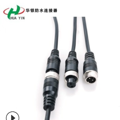 M12 2芯注塑航空插头连接器 M12航空注塑接头M12注塑传感器连接线图2