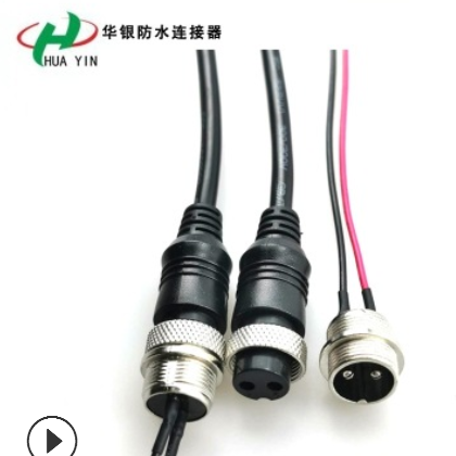 新品M16 2芯注塑航空插头 m16 注塑式防水插头 2芯面板式防水接头图3