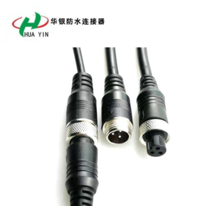 M12 3芯注塑航空插头连接器 m12 3芯插头公母连接线图2