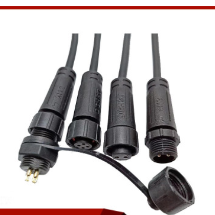 控制盒防水航空插头M12公针后装面板防水连接器PCB板插针式连接器图2