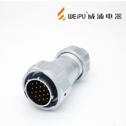 WY28威浦防水航空插头16芯17芯26芯方形连接器开孔尺寸28mm IP67图2