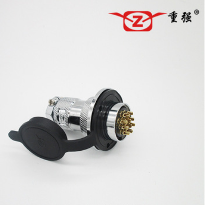 重强航空插头插座25M母插头公插座 圆形连接器GX25 开孔尺寸25mm图2