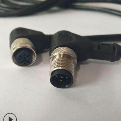 M12航空插头4芯5孔8P12针传感连接器直弯头带屏蔽线PUR防水可定制图3