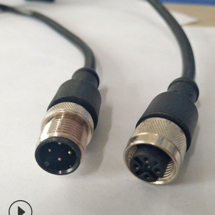 M12航空插头4芯5孔8P12针传感连接器直弯头带屏蔽线PUR防水可定制图2