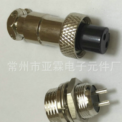 专业生产 大电流12型2芯m16航空插头 可定制金属航空插头多规格图2