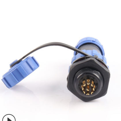 泰肯圆形防水连接器 航空连接器 后螺母SP TS13 9芯 公母对接插头图2