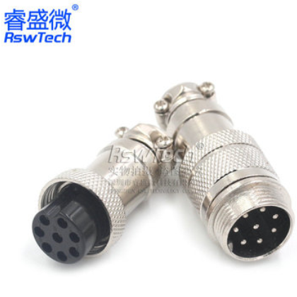 现货GX16对接式航空插头插座 8芯航空插头插座连接器 m16航空插头图2