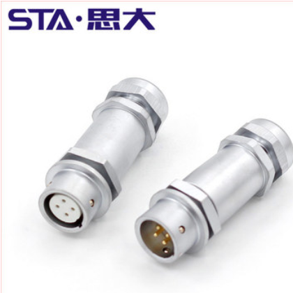 SF12防水航空插头 2芯3芯SF1213快速对接插座 金属圆形连接器ip67图2