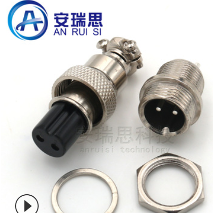 GX16-2 接口直径16mm GX16-2芯 航空插头 电缆连接器 插头+插座图2