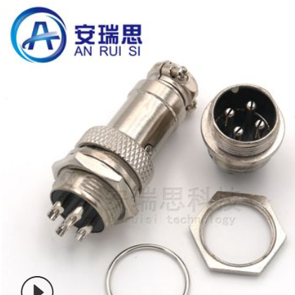 GX16-4 接口直径16mm GX16-4芯 航空插头 电缆连接器 插头+插座图3