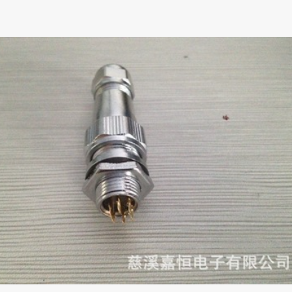 航空插头工业防水连接器 XA12-6芯 金属螺帽电缆插头