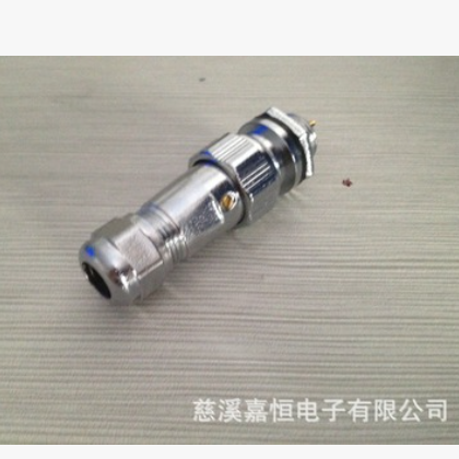 航空插头锌合金防水连接器M14六角型 XA12-4芯 金属螺帽锁紧图2