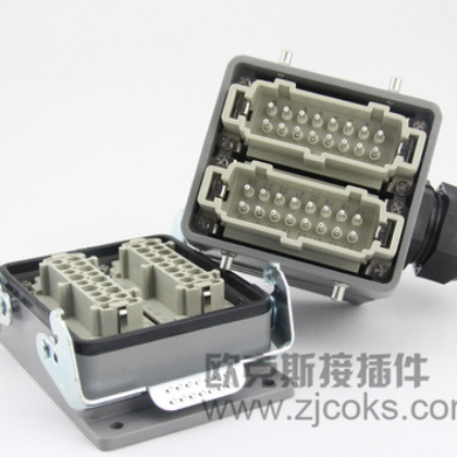 重载连接器HDC-HE-032针矩形航空工业插头16A图2