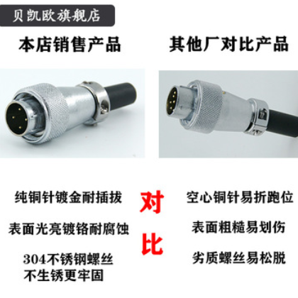 航空插头插座 WS28-2-10针12-26芯 TQ/Z方座连接器转接头公头电工图2