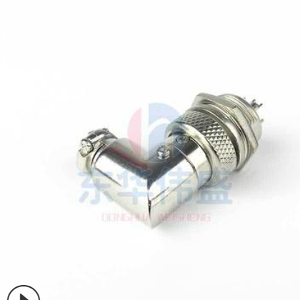 航空插头插座弯头GX16-2芯3芯4芯5芯6芯7芯8芯9芯 直角连接器图2