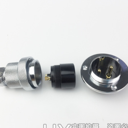 GX30航空插头插座DF30法兰连接器2/3/4/5/6/7/8/10/12/14芯铜镀银图2