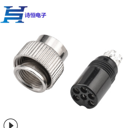 GX12-6P航空母头 M12-6P注塑短体母头 车载延长线简易式航空插头图2