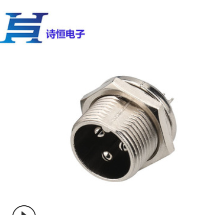 GX16-3芯航空公头 穿墙式锁板 焊板 PCB板端3P航空公头电源插头图2
