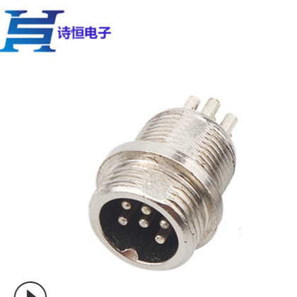 5P航空公头 M12-5芯航空公头自动化医疗机械电源插头航空头图2