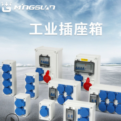新型工业插座盒工地塑料防水插座箱配电箱可供航空检修箱带开关盖图3