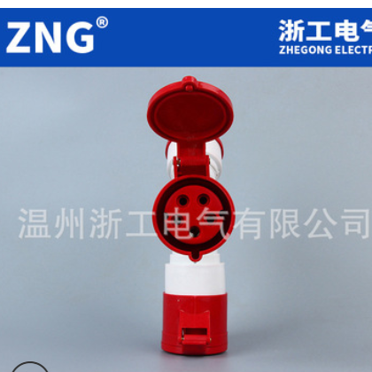 浙工Y型一拖二工业插座5芯16A三相5线380v多功能航空插座一进二出图2