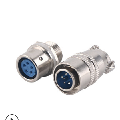 加工定制电子连接器 AC/DC航空插 XS12圆头反装式2-7P航空插头图2