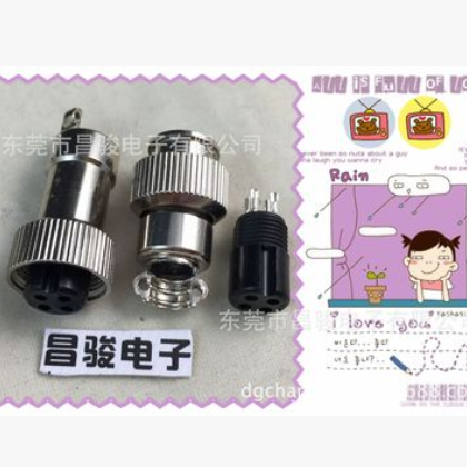 厂家供应GX12航空插头2芯3芯4芯5芯6芯 锌合金配铜螺帽图2