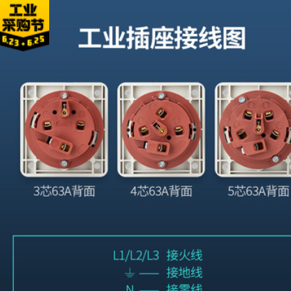 正泰NTC1工业航空插头插座63A大电流IP44三芯四芯五芯插座连接器图2