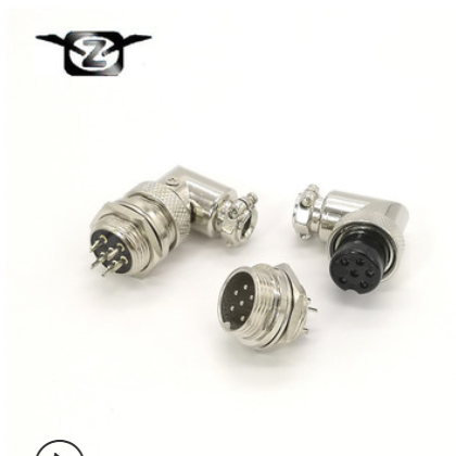 GX16重强16M-2DG直角2-10芯插头插座定制焊线加工 航空插头图2