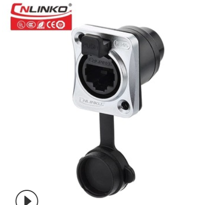 CNLINKO凌科YT-RJ45防水连接器双网口直通网络按扣式防水航空插头图3