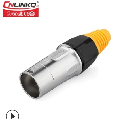 CNLINKO凌科YT-RJ45防水连接器双网口直通网络按扣式防水航空插头图2